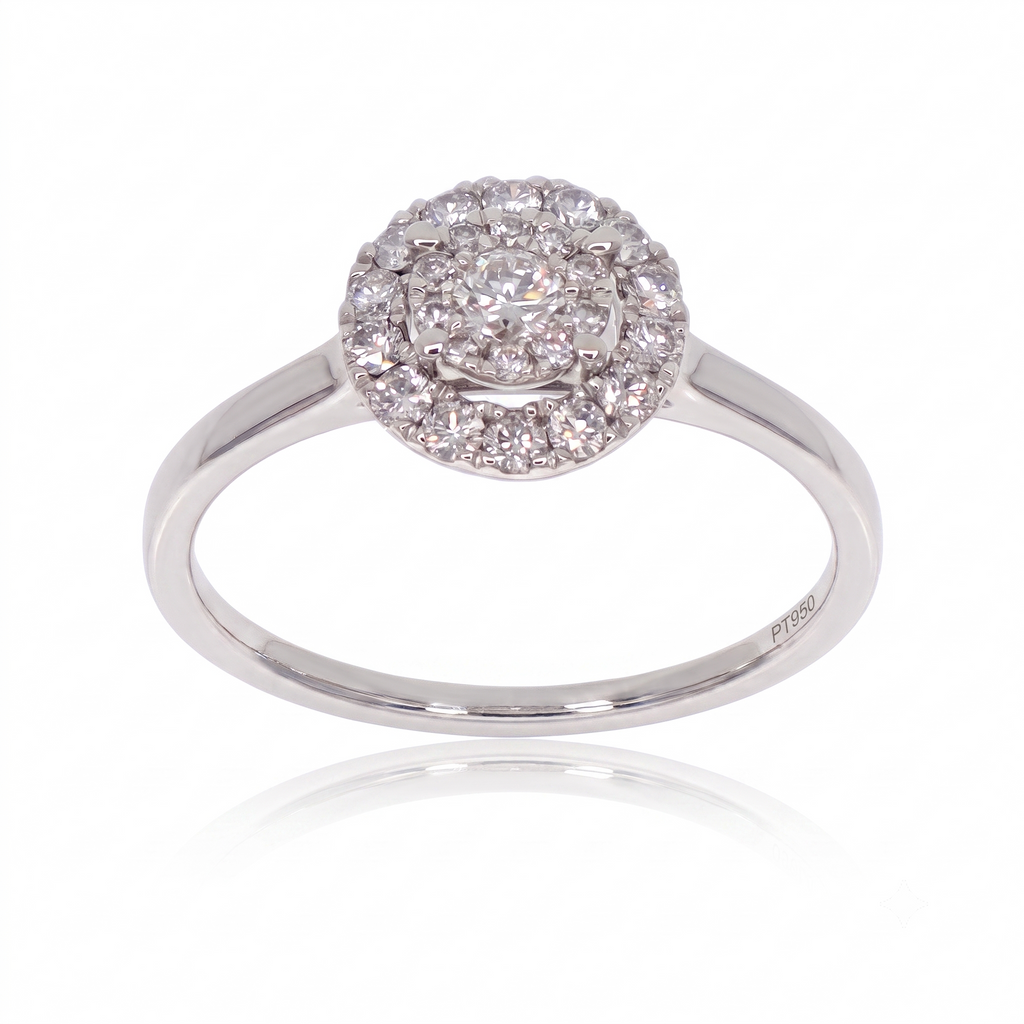 Anillo Platino con Diamantes 0,35 ct | AN-14649