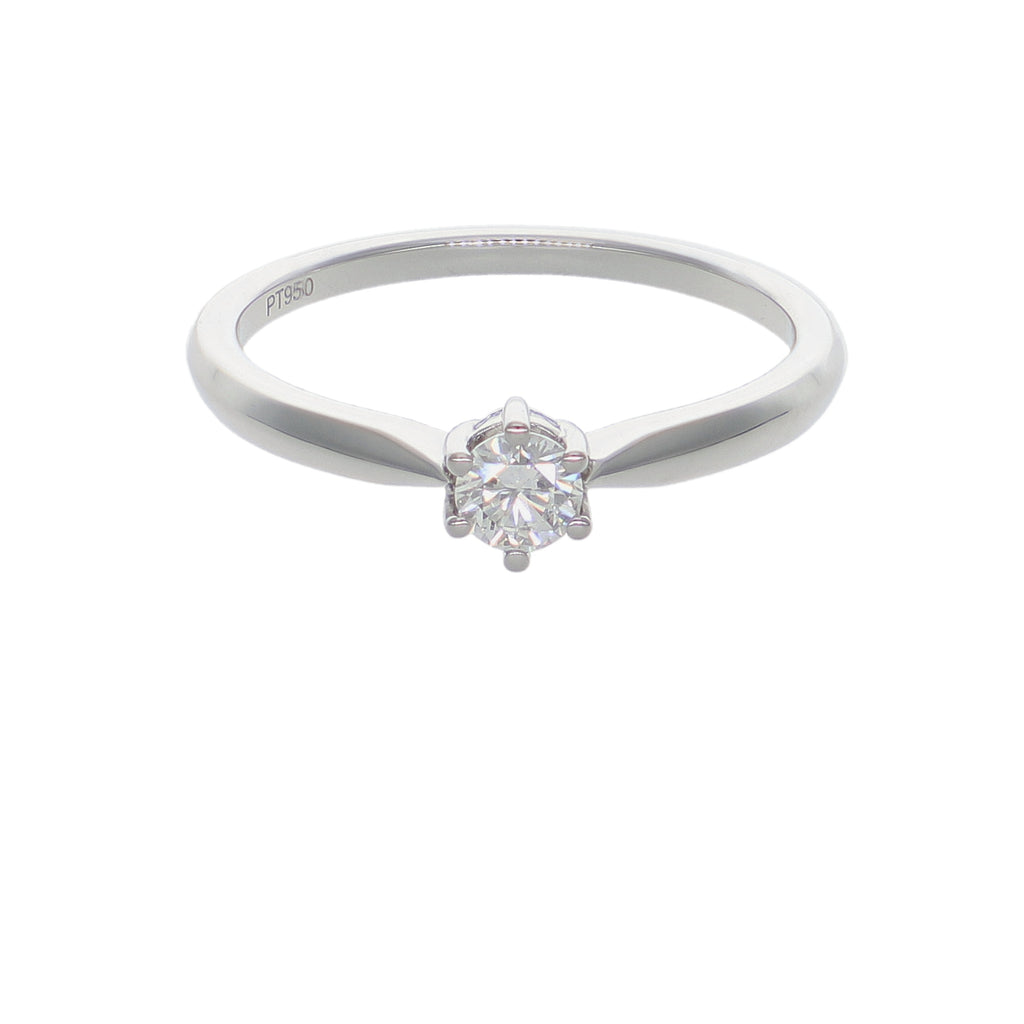 Anillo Platino con Diamante 0,21 ct Solitario | AN-14651