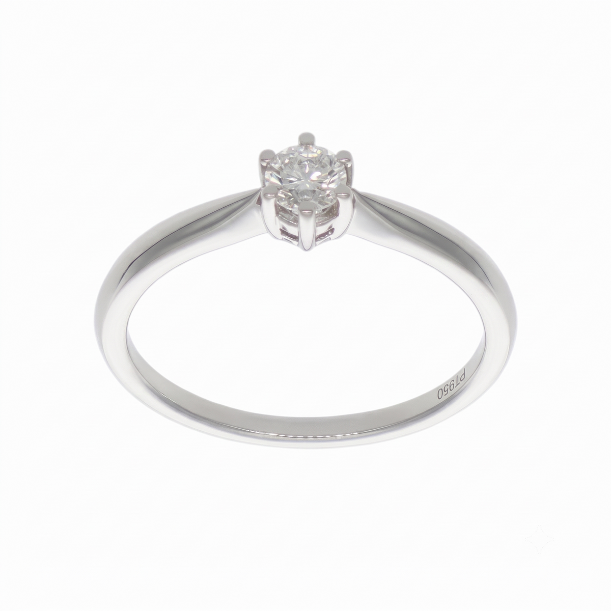 Anillo Platino con Diamante 0,21 ct Solitario | AN-14651