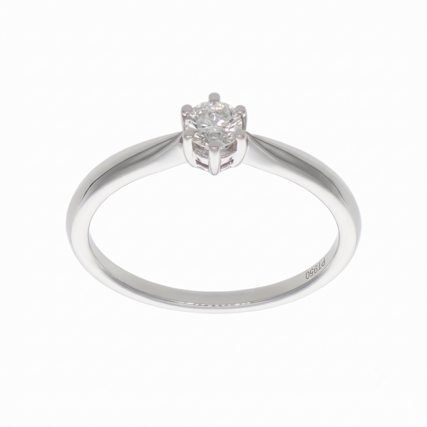 Anillo Platino con Diamante 0,21 ct Solitario | AN-14651