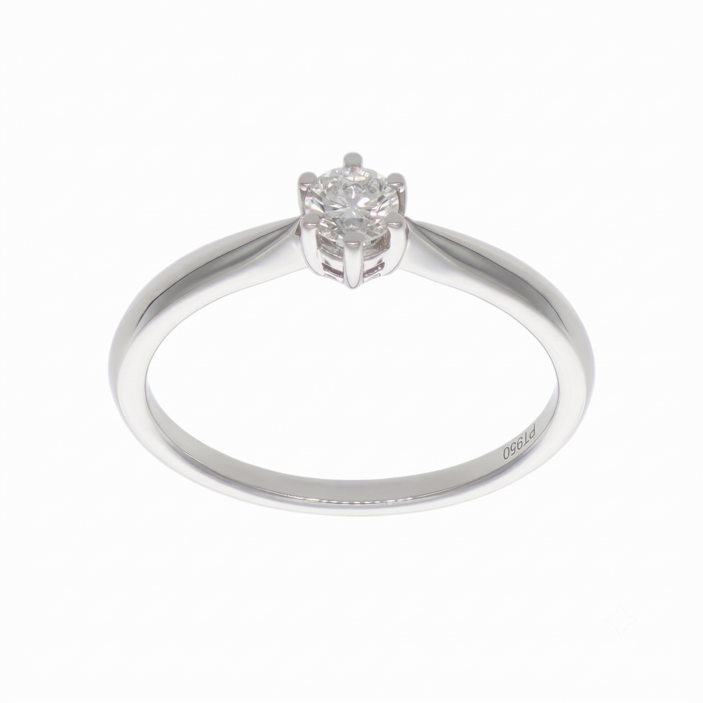 Anillo Platino con Diamante 0,21 ct Solitario | AN-14651