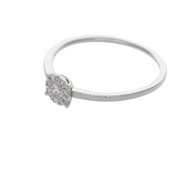 Anillo Platino con Diamante 0,15 ct Halo | AN-14652