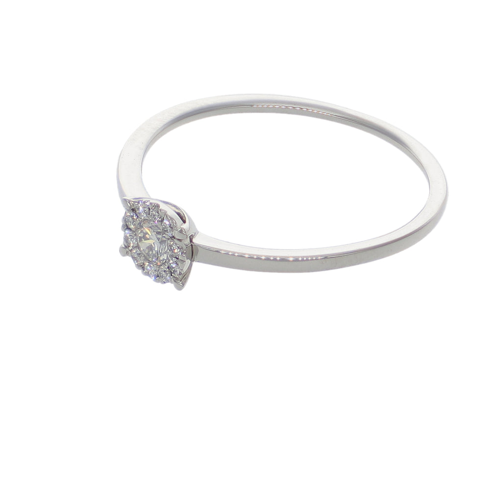 Anillo Platino con Diamante 0,15 ct Halo | AN-14652
