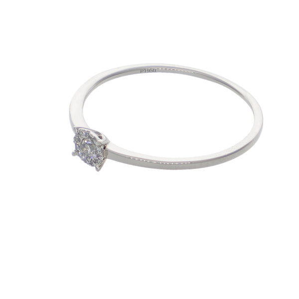 Anillo Platino con Diamante 0,08 ct Halo | AN-14653