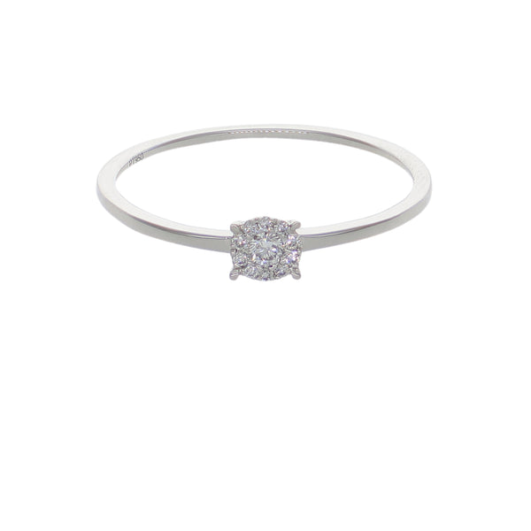 Anillo Platino con Diamante 0,08 ct Halo | AN-14653