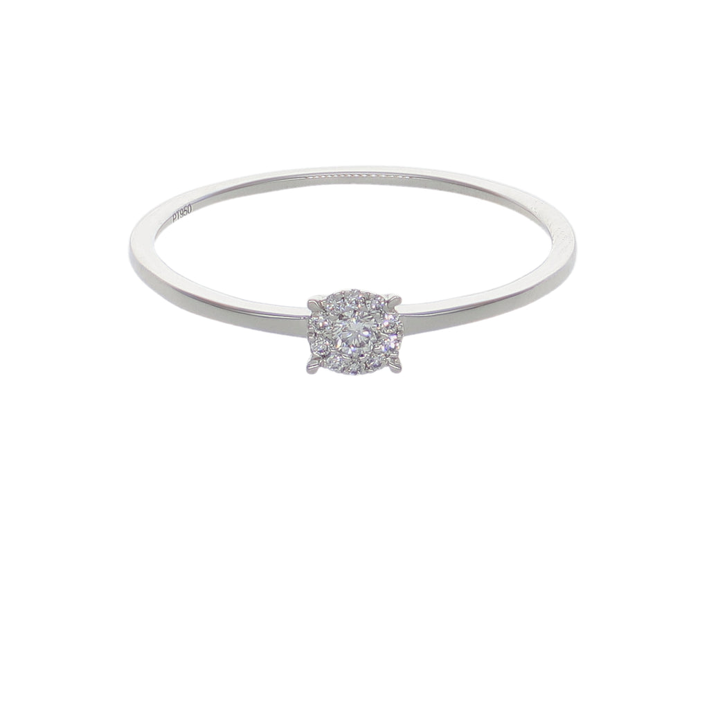 Anillo Platino con Diamante 0,08 ct Halo | AN-14653