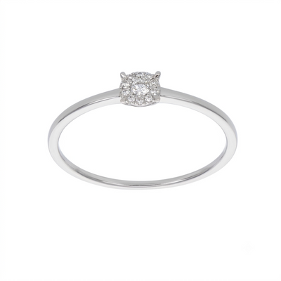 Anillo Platino con Diamante 0,08 ct Halo | AN-14653