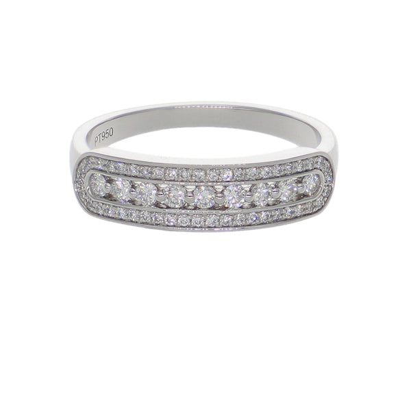 Anillo Platino con Diamante 0,32 ct Medio Cintillo | AN-14654