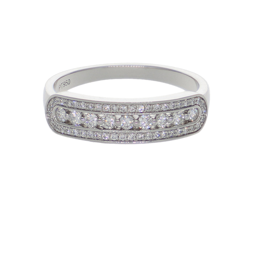 Anillo Platino con Diamante 0,32 ct Medio Cintillo | AN-14654