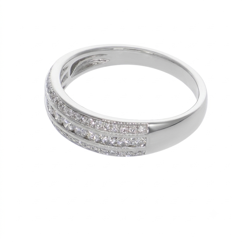 Anillo Platino con Diamante 0,48 ct Medio Cintillo | AN-14655