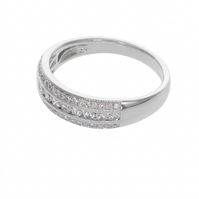 Anillo Platino con Diamante 0,48 ct Medio Cintillo | AN-14655