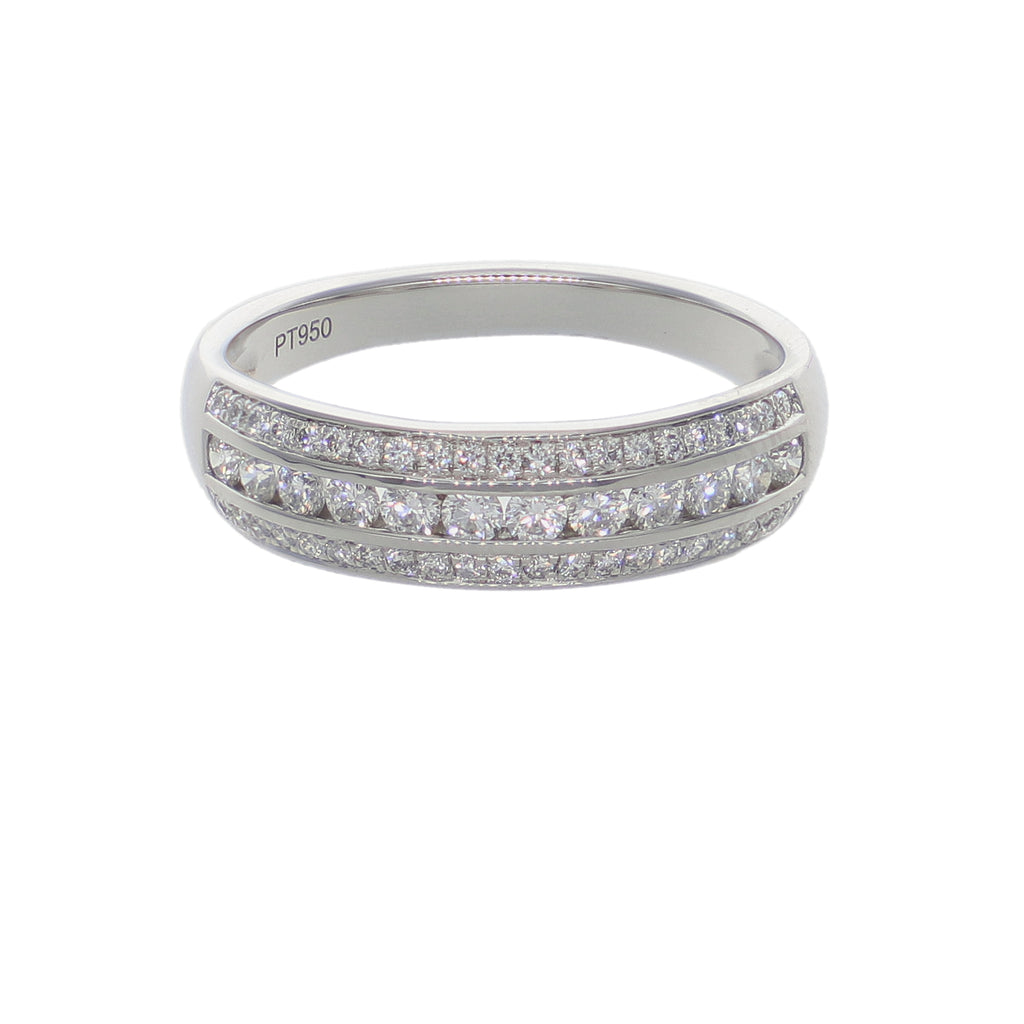 Anillo Platino con Diamante 0,48 ct Medio Cintillo | AN-14655