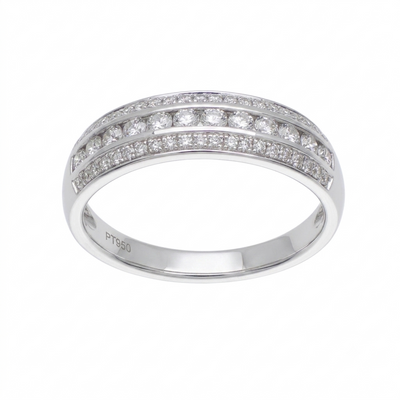 Anillo Platino con Diamante 0,48 ct Medio Cintillo | AN-14655