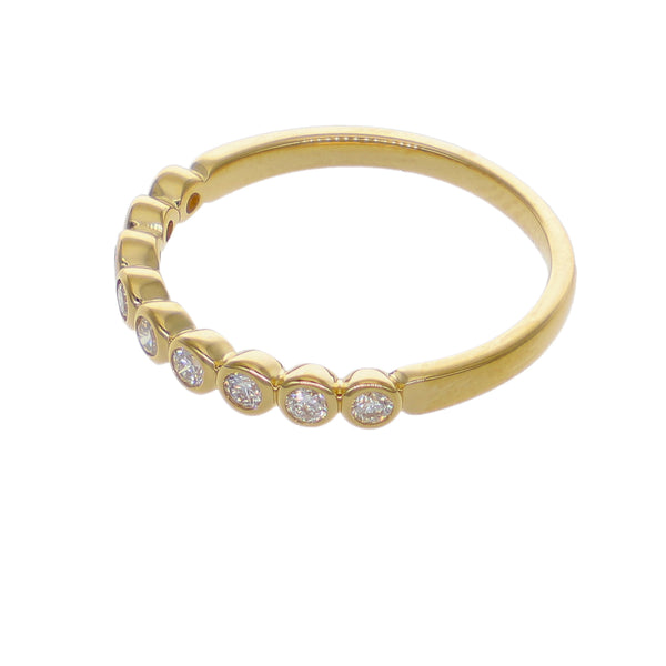 Anillo Oro Amarillo 18K con Diamantes 0,26 ct Medio Cintillo |  AN-14659