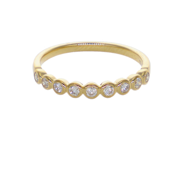 Anillo Oro Amarillo 18K con Diamantes 0,26 ct Medio Cintillo |  AN-14659