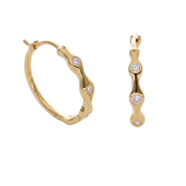 Aros Oro Amarillo 18K con Diamantes 0,11 ct | AR-14663
