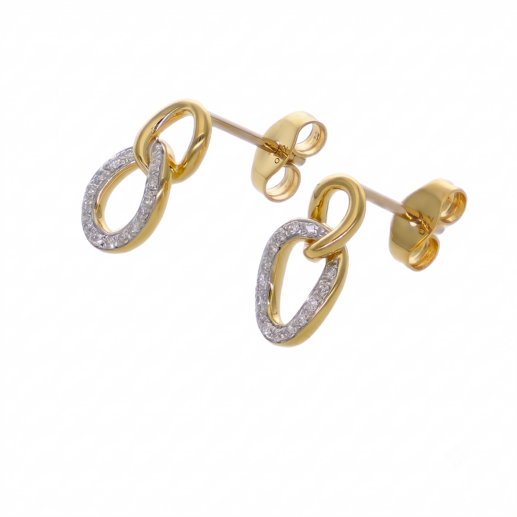 Aros Oro Amarillo 18K con Diamantes 0,10 ct | AR-14665