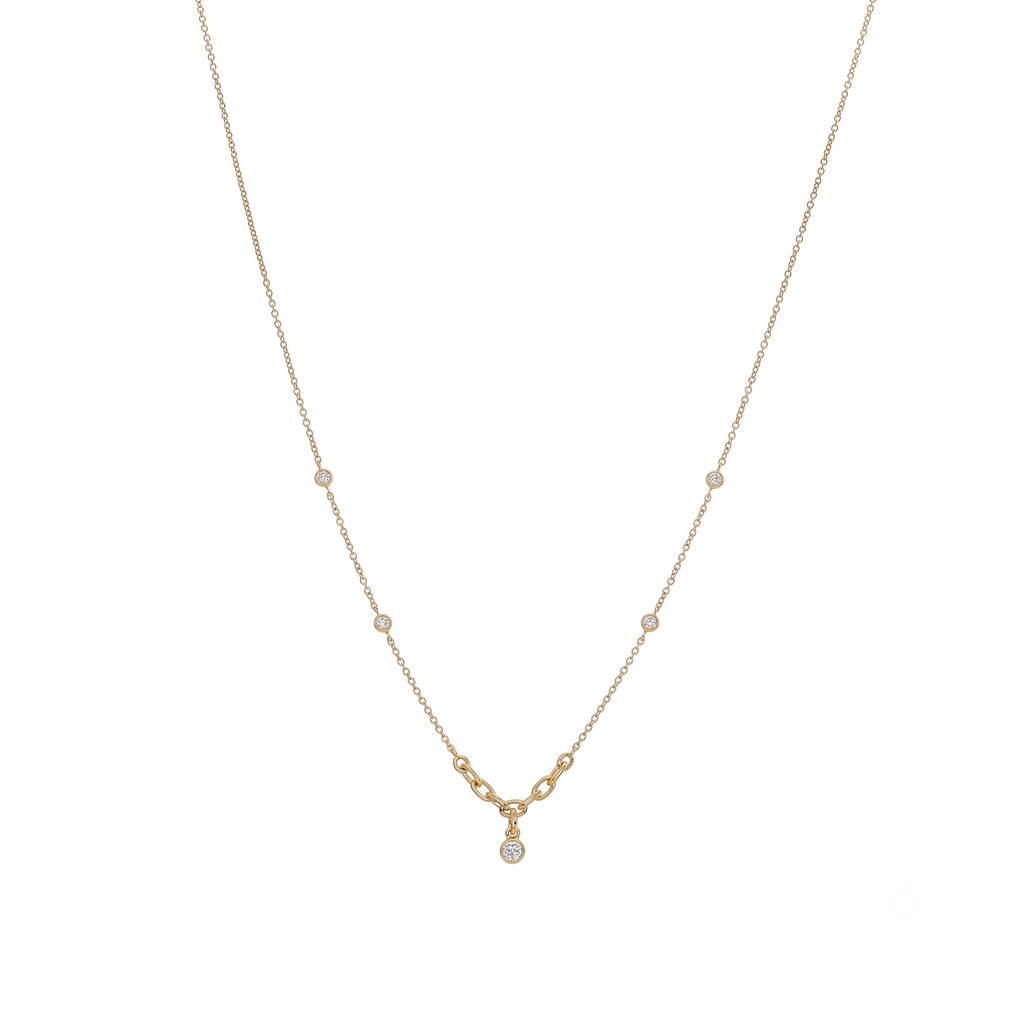 Collar Oro Amarillo 18K con Diamantes 0,10 ct | CO-14666