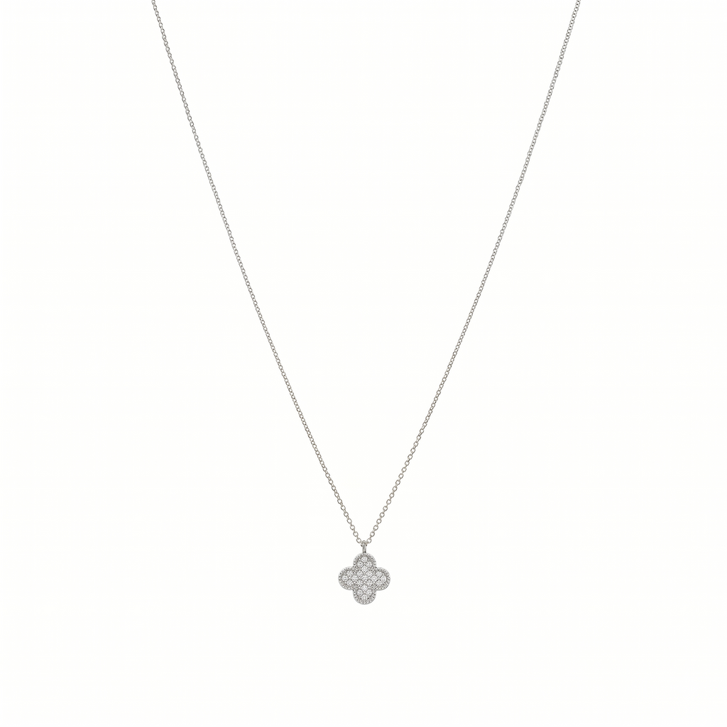 Collar Oro Blanco 18K con Diamantes 0,07 ct | CO-14667
