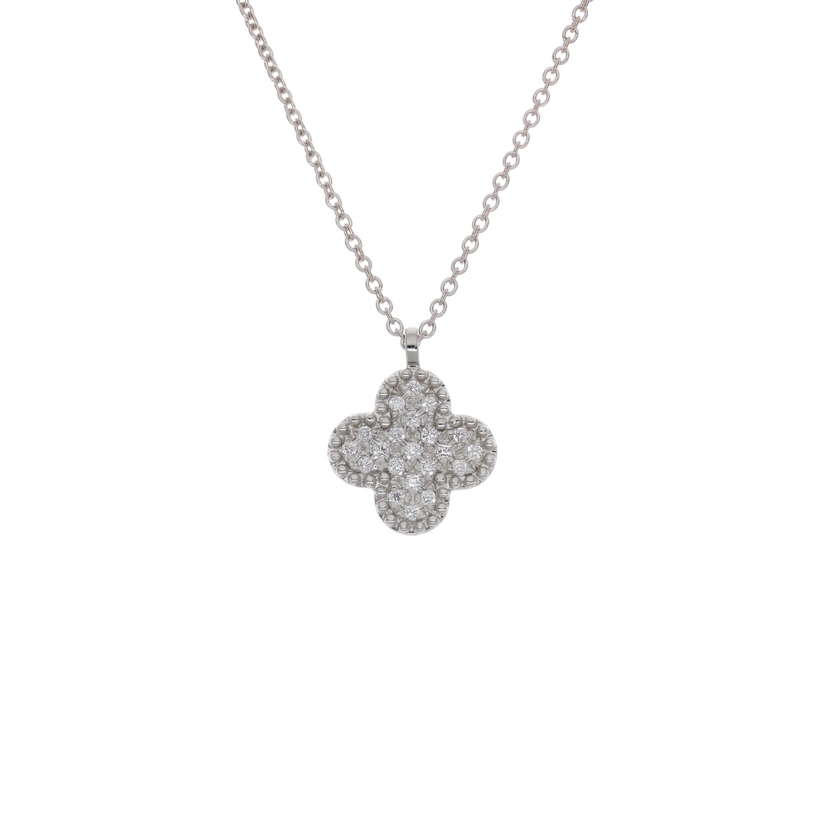 Collar Oro Blanco 18K con Diamantes 0,07 ct | CO-14667