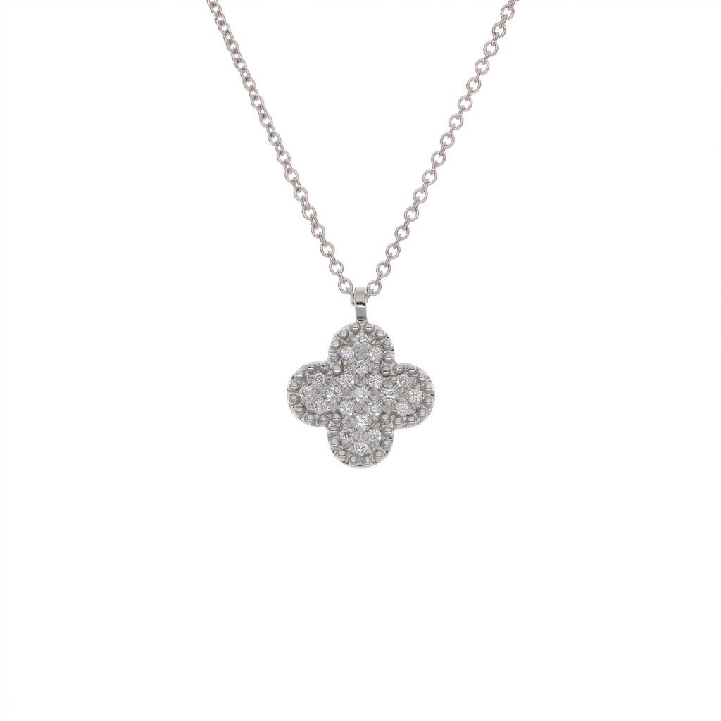 Collar Oro Blanco 18K con Diamantes 0,07 ct | CO-14667