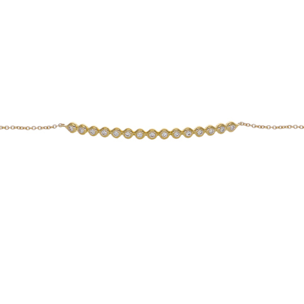 Pulsera Oro Amarillo 18K con Diamantes en Bisel 0,14 ct | PU-14675