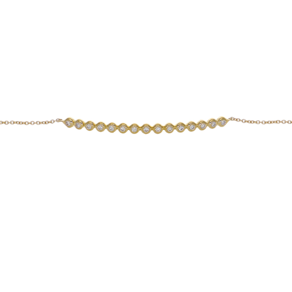 Pulsera Oro Amarillo 18K con Diamantes en Bisel 0,14 ct | PU-14675