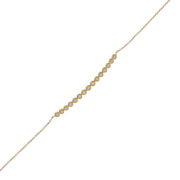 Pulsera Oro Amarillo 18K con Diamantes en Bisel 0,14 ct | PU-14675