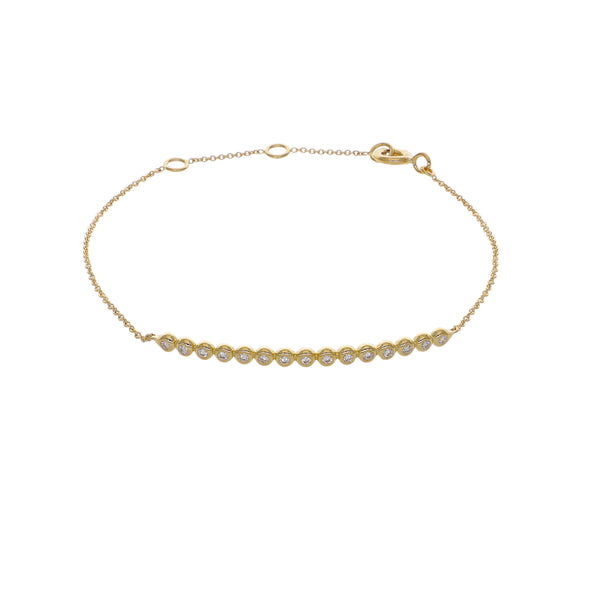 Pulsera Oro Amarillo 18K con Diamantes en Bisel 0,14 ct | PU-14675
