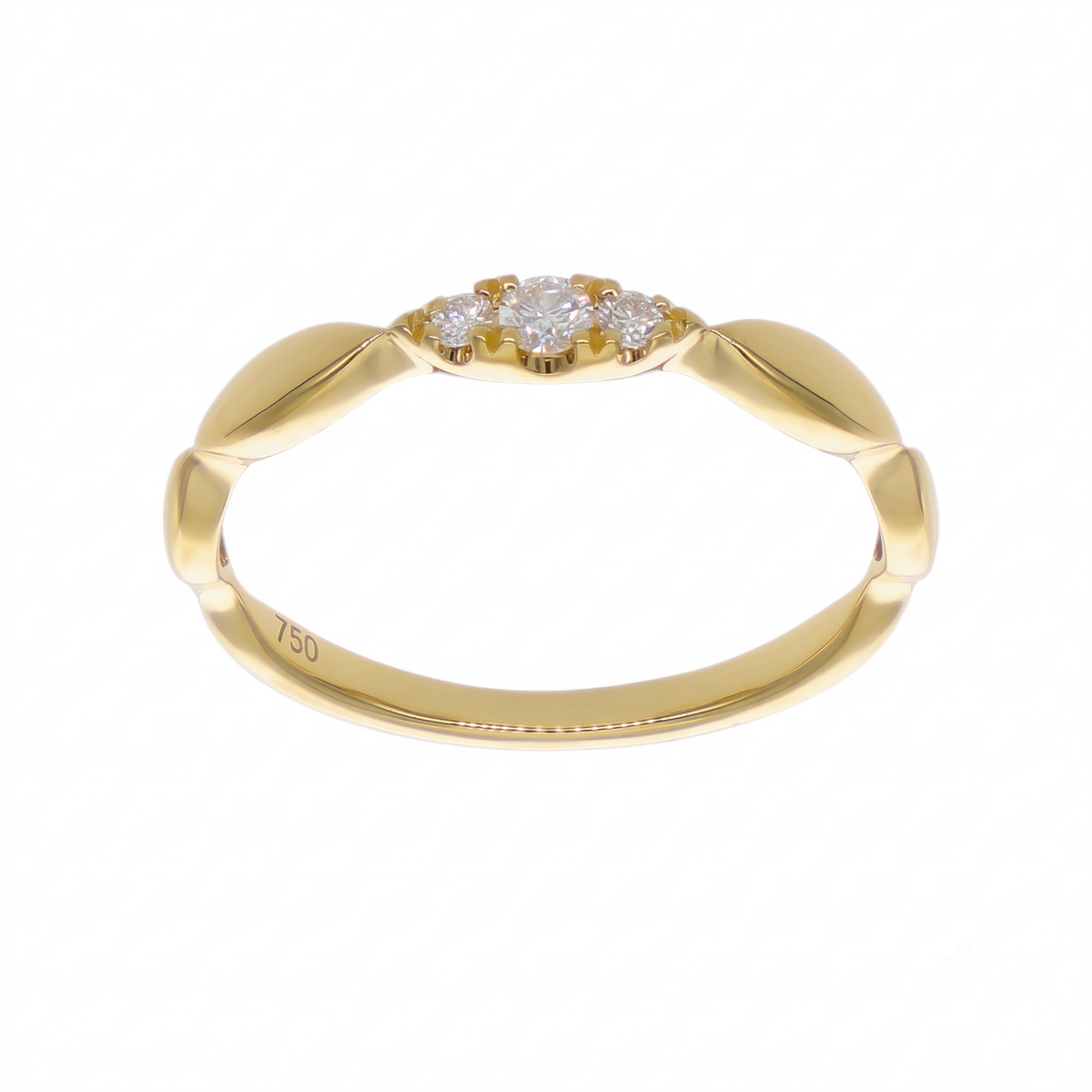 Anillo Oro Amarillo 18K con Diamantes 0,09 ct | AN-14676