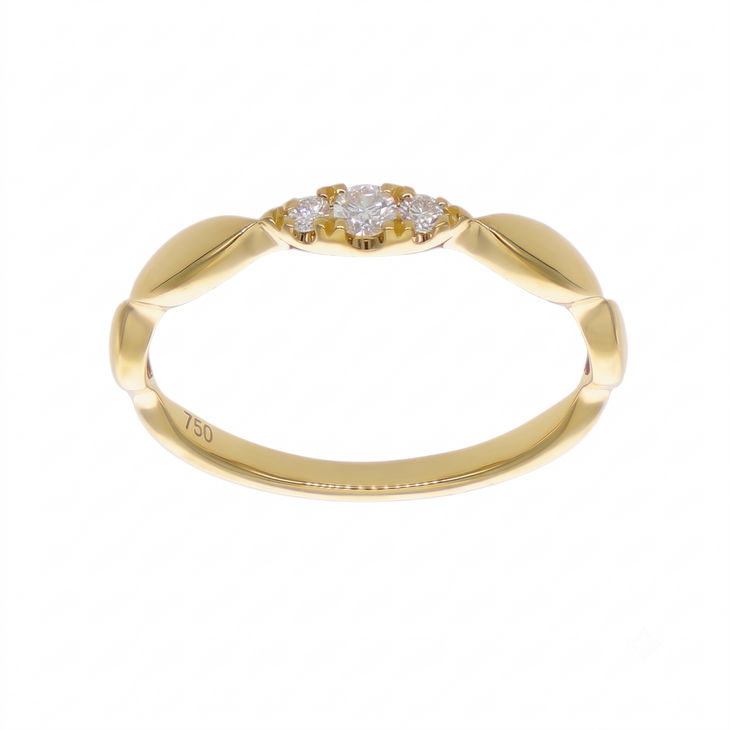 Anillo Oro Amarillo 18K con Diamantes 0,09 ct | AN-14676
