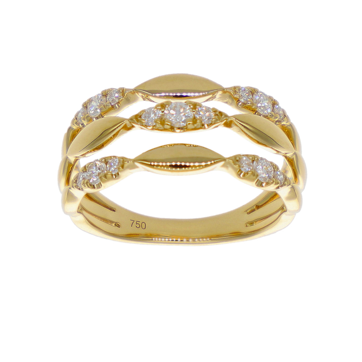Anillo Oro Amarillo 18K con Diamantes 0,33 ct | AN-14677