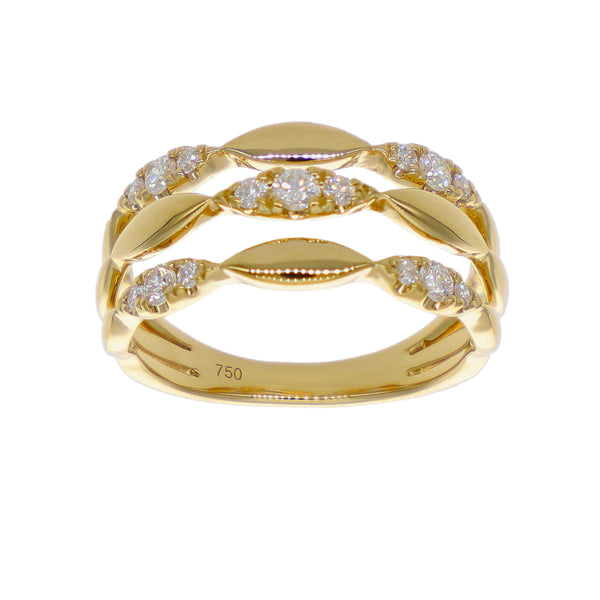 Anillo Oro Amarillo 18K con Diamantes 0,33 ct | AN-14677