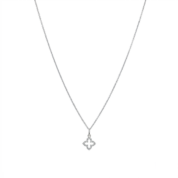 Collar Oro Blanco 18K con Diamantes 0,06 ct | CO-14681