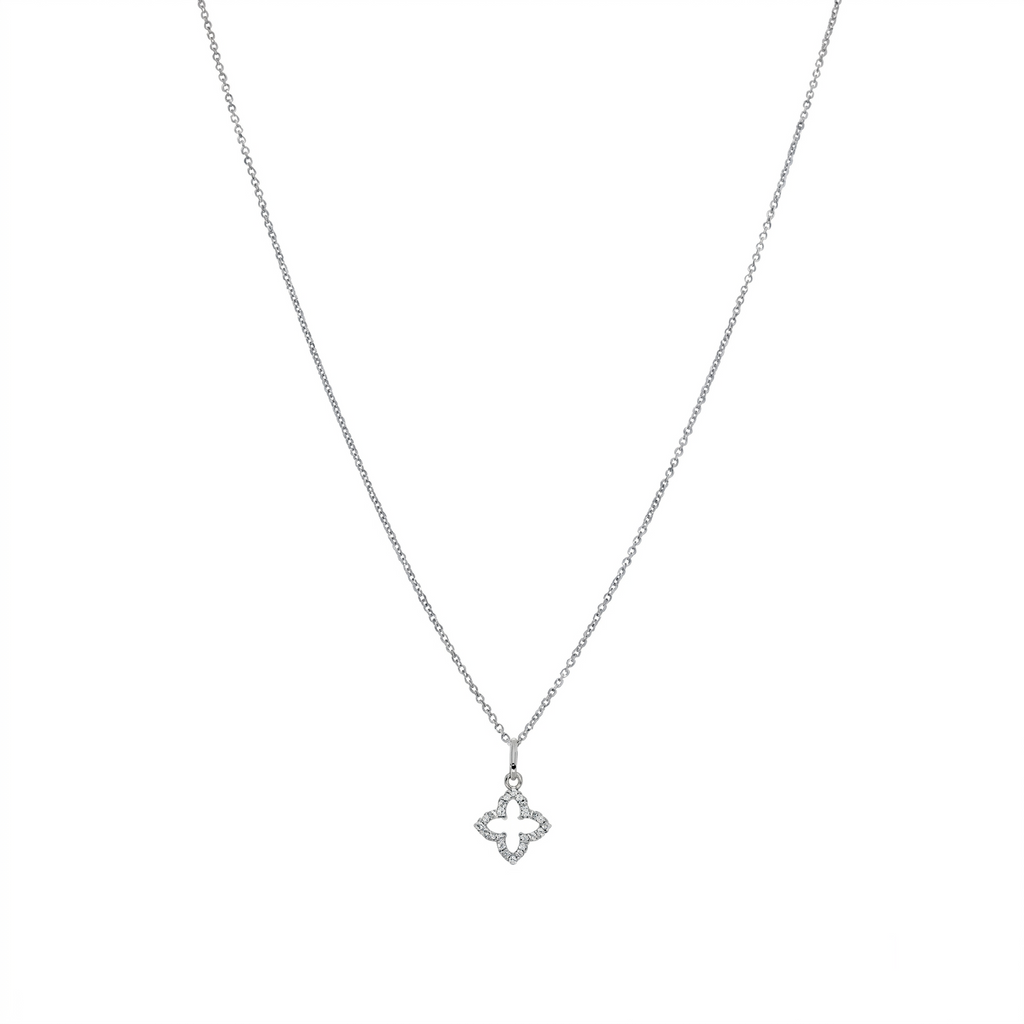 Collar Oro Blanco 18K con Diamantes 0,06 ct | CO-14681