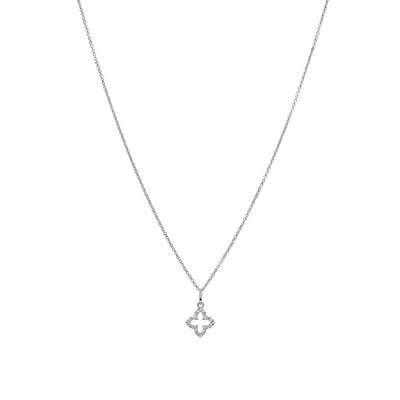 Collar Oro Blanco 18K con Diamantes 0,06 ct | CO-14681
