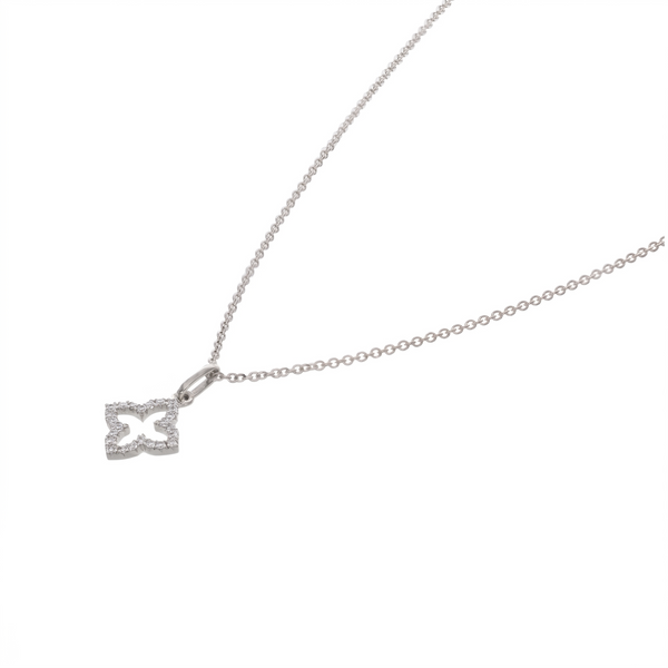 Collar Oro Blanco 18K con Diamantes 0,06 ct | CO-14681