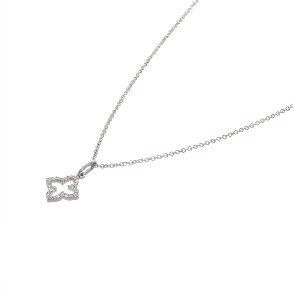 Collar Oro Blanco 18K con Diamantes 0,06 ct | CO-14681