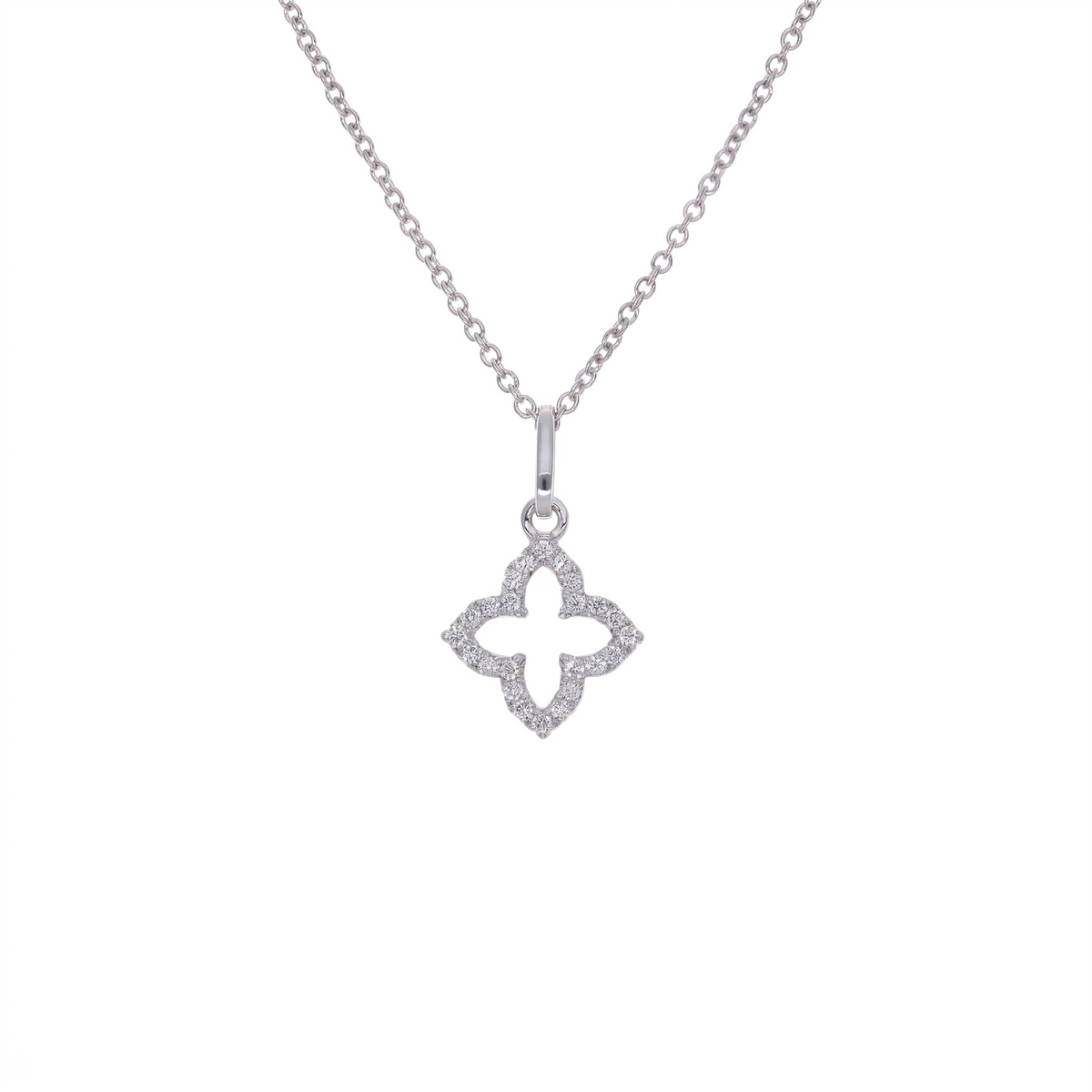 Collar Oro Blanco 18K con Diamantes 0,06 ct | CO-14681