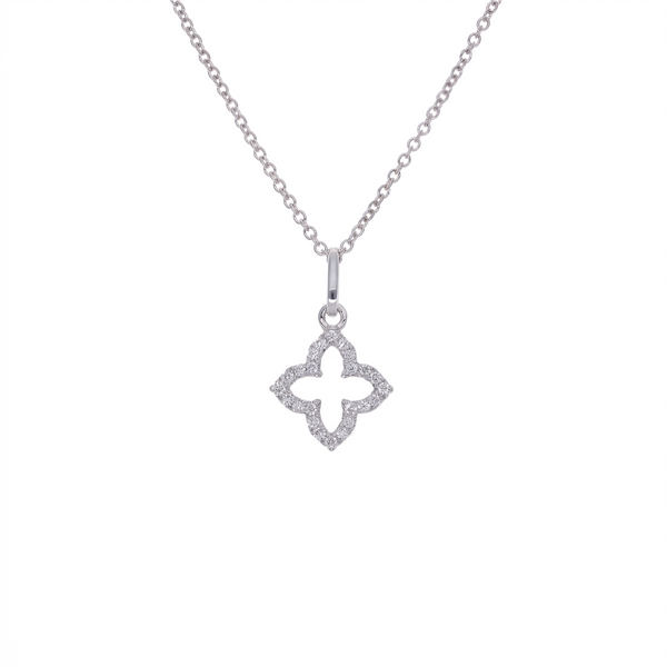 Collar Oro Blanco 18K con Diamantes 0,06 ct | CO-14681