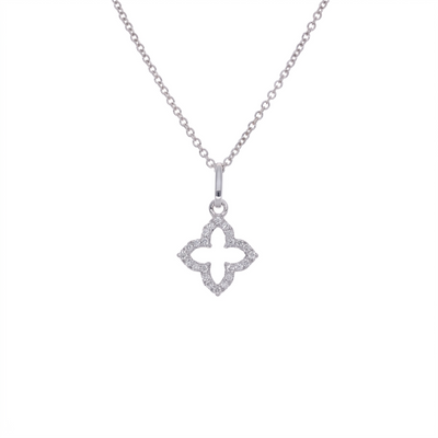 Collar Oro Blanco 18K con Diamantes 0,06 ct | CO-14681