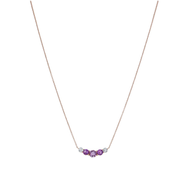 Collar Oro Rosa 18K Topacio y Amatista | CO-14687
