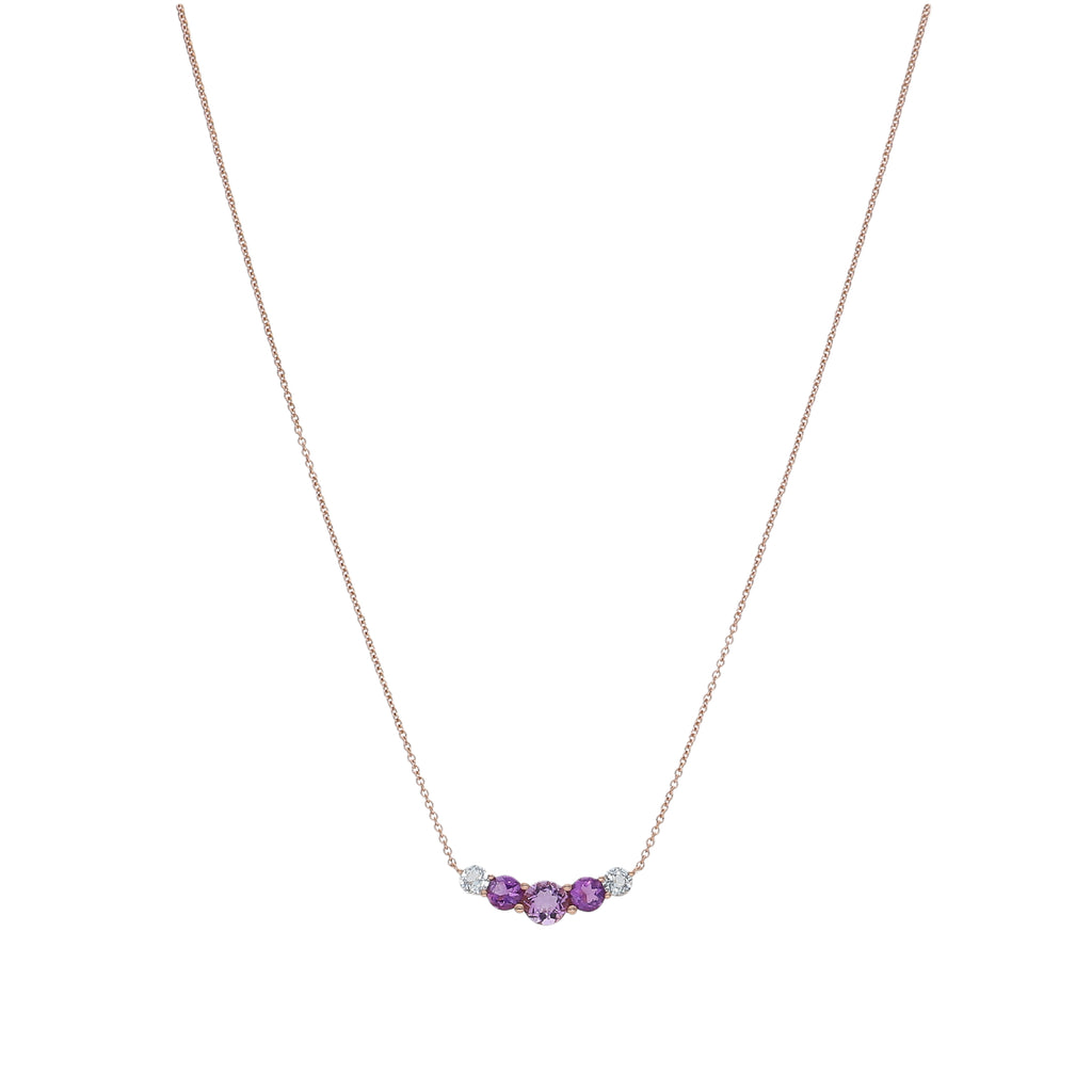 Collar Oro Rosa 18K Topacio y Amatista | CO-14687