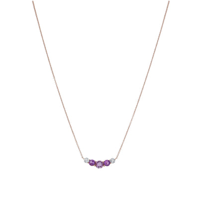 Collar Oro Rosa 18K Topacio y Amatista | CO-14687