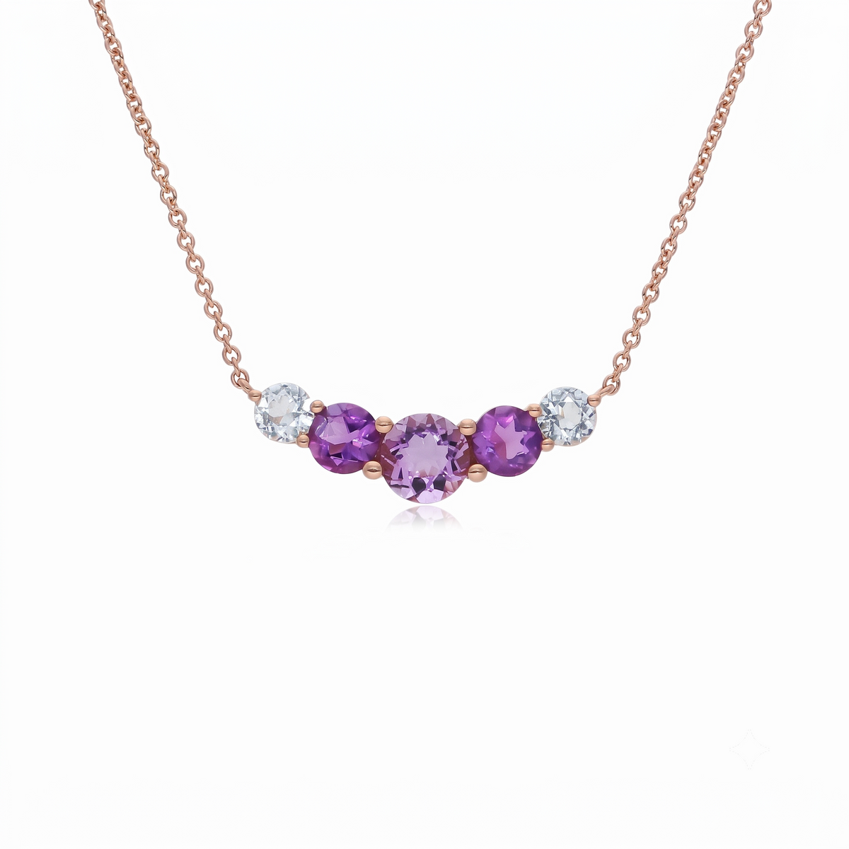 Collar Oro Rosa 18K Topacio y Amatista | CO-14687