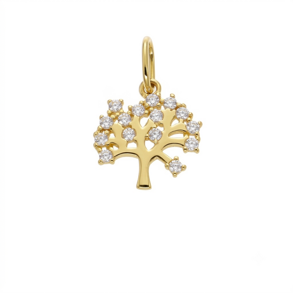 Colgante Oro Amarillo Árbol de la Vida y Circones CL-14749