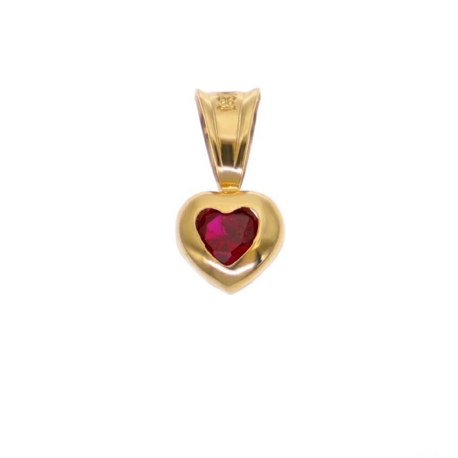 Colgante Oro Amarillo Circón Corazón CL-14753