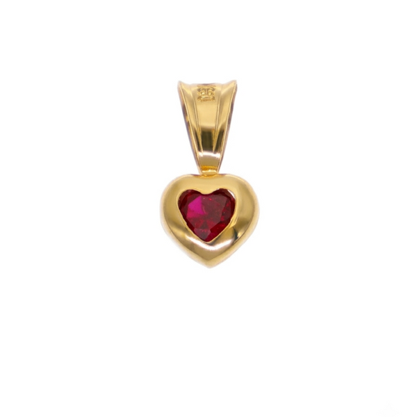 Colgante Oro Amarillo Circón Corazón CL-14753