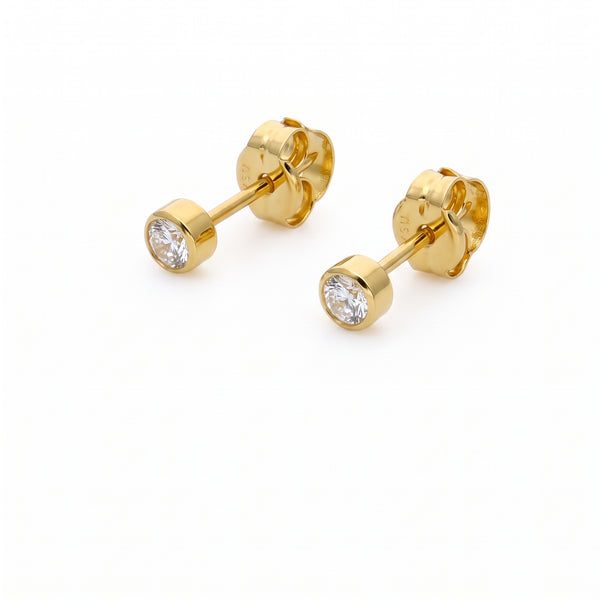 Aro Abridor Bebé Oro Amarillo 18K con Circon 3,5 mm Punto de Luz | AR-14761