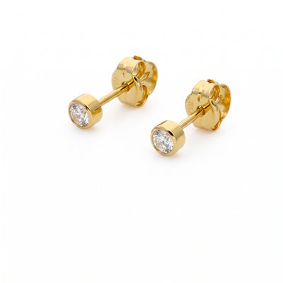 Aro Abridor Bebé Oro Amarillo 18K con Circon 3,5 mm Punto de Luz | AR-14761